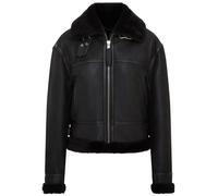 Infinity Leather Bomber B3 Sheepskin Jacket -Akiak In Black Black