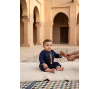 Infinity Leather Boy's Baby Ramadan Moroccan Thobe Robe Emirati Eid Jubba LFS-B-TT003 in Navy | Size: 9-12 m Infinity Leather Navy 9-12 m