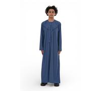 Infinity Leather Boy's Eid Moroccan Thobe Robe Djellaba Ramadan Eid Jubba- K-HM10 in Blue | Size: 12-13 Years Infinity Leather Blue 12-13 Years