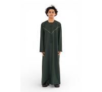 Infinity Leather Boy's Eid Moroccan Thobe Robe Djellaba Ramadan Eid Jubba- K-HM10 in Green | Size: 8-9 Years Infinity Leather Green 8-9 Years