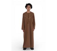 Infinity Leather Boy's Eid Moroccan Thobe Robe Djellaba Ramadan Eid Jubba- K-HM10 in Light Brown | Size: 13-14 Years Infinity Leather Light Brown 13-14 Years