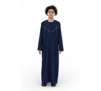 Infinity Leather Boy's Eid Moroccan Thobe Robe Djellaba Ramadan Eid Jubba- K-HM10 in Navy | Size: 12-13 Years Infinity Leather Navy 12-13 Years