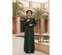 Infinity Leather Boy's Eid Moroccan Thobe Robe Djellaba Ramadan Eid Jubba-LFS-K-HM10 in Green | Size: 9-10 Years Infinity Leather Green 9-10 Years
