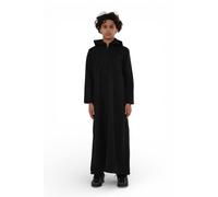 Infinity Leather Boy's Hooded Eid Moroccan Jubba Robe Ramadan Eid Thobe - K-HM12 in Black | Size: 8-9 Years Infinity Leather Black 8-9 Years