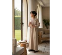 Infinity Leather Boy's Moroccan Thobe Robe Djellaba Gandoura Eid Jubba LFS-K-HM66 in Taupe | Size: 13-14 Years Infinity Leather Taupe 13-14 Years