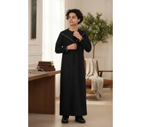 Infinity Leather Boy's Ramadan Moroccan Jubba Robe Djellaba Kaftan Eid Thobe LFS -K-TT-006 in Black | Size: 13-14 Years Infinity Leather Black 13-14 Years