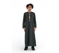 Infinity Leather Boy's Ramadan Moroccan Thobe Robe Kaftan Eid Jubba- K-TT-003 in Green | Size: 8-9 Years Infinity Leather Green 8-9 Years