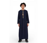 Infinity Leather Boy's Ramadan Moroccan Thobe Robe Kaftan Eid Jubba- K-TT-003 in Navy | Size: 9-10 Years Infinity Leather Navy 9-10 Years