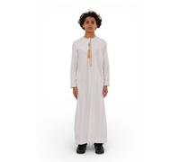 Infinity Leather Boy's Ramadan Moroccan Thobe Robe Kaftan Eid Jubba- K-TT-003 in White | Size: 10-11 Years Infinity Leather White 10-11 Years