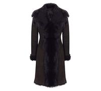 Infinity Leather Brown Luxury 3/4 Length Ladies Suede Real Toscana Sheepskin Coat Tailored Fit