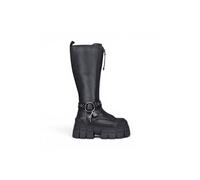 Buffalo Womens Biker Knee High Black Chunky Goth Platform Boots - Gospher Hi - Black - UK 3 | EU 36 | US 6