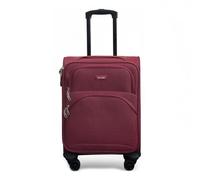 Infinity Leather Cabin Carry on Suitcase 20" 4 Wheels Spinner 3-Digit Combination Lock Soft Shell Luggage Hand Luggage Flight Bag for EasyJet Ryanair Birtish Airways and All Other Airlines 54x38x21cm