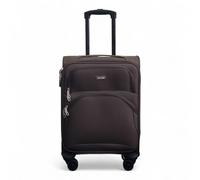 Infinity Leather Cabin Carry on Suitcase 20" 4 Wheels Spinner 3-Digit Combination Lock Soft Shell Luggage Hand Luggage Flight Bag for EasyJet Ryanair Birtish Airways and All Other Airlines 54x38x21