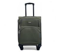 Infinity Leather Cabin Carry on Suitcase 20" 4 Wheels Spinner 3-Digit Combination Lock Soft Shell Luggage Hand Luggage Flight Bag for EasyJet Ryanair Birtish Airways and All Other Airlines 54x38x21