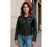 Infinity Leather Classic Brando Biker Leather Jacket - Soweto In True Black True Black 12