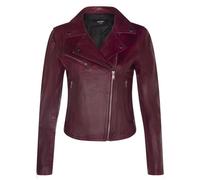 Infinity Leather Classic Leather Brando Biker Jacket-Loughton In Burgundy Burgundy