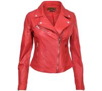 Infinity Leather Classic Leather Brando Biker Jacket-Loughton In Red Red 10