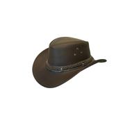 Infinity Leather Cowboy Outback Real Leather Aussie Bush Hat in Brown | Size: Large