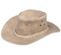 Infinity Leather Cowboy Outback Real Vintage Leather Aussie Bush Hat In Camel Camel XL