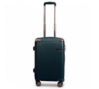 Infinity Leather Dark Green Carry on Suitcase 20-Inch Small Hard Shell Lightweight Durable Travel Cabin Luggage with Double Spinner Wheels TSA Lock, (S(55cm 39L))