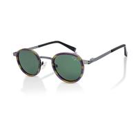 Infinity Leather De-Gamme Retro Round Polarized Sunglasses - Paris In Purple Purple One Size