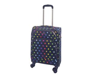 Infinity Leather Dots Cabin Suitcase 55 x 37 x 20 cm Soft Shell Luggage Travel Suitable for Easyjet, Ryanair, Jet 2 Paid Carry on