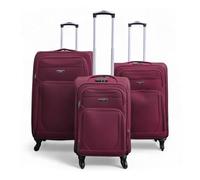 Infinity Leather Expandable 3 Piece Luggage Sets Soft Shell Lightweight Nylon Travel Cabin Case Holiday Suitcase Bags (3 Pcs Set Including Cabin,M,L)