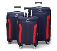Infinity Leather Expandable 3 Piece Luggage Sets Soft Shell Lightweight Nylon Travel Cabin Case Holiday Suitcase Bags (3 Pcs Set Including Cabin,M,L)