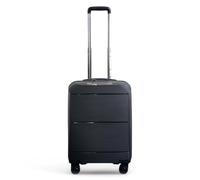 Infinity Leather Expandable Black Carry on Suitcase 20-Inch Small Lightweight Durable Travel Cabin Luggage Bags with TSA Lock (S(55cm 50L))