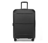 Infinity Leather Expandable Black Suitcase Large 28-Inch Hard Shell Lightweight Durable Travel Cabin Luggage Bags with TSA Lock (L(78cm 110L))