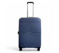 Infinity Leather Expandable Blue Suitcase Medium 24-Inch Hard Shell Lightweight Durable Travel Cabin Luggage Bags with TSA Lock (M(68cm 90L))