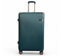 Infinity Leather Expandable Dark Green Suitcase Large 28-Inch Hard Shell Travel Luggage Lightweight Durable High Capacity with Double Spinner Wheels TSA Lock (L(77cm 123L))