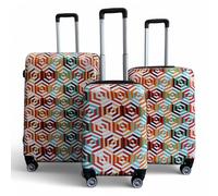 Infinity Leather Expandable Hard Shell 8 Wheels Suitcase Print Luggage | Size: Medium Infinity Leather Multicolor Medium