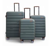 Infinity Leather Expandable Hard Shell Abs Suitcase 8 Wheel Travel Luggage - Adrie In Green Green Medium