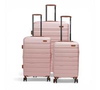 Infinity Leather Expandable Hard Shell Abs Suitcase 8 Wheel Travel Luggage - Edrie In Rose Gold Rose Gold Medium