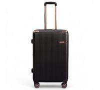Infinity Leather Expandable Maroon Suitcase Medium 24-Inch Hard Shell Lightweight Durable Trolley Travel Carry-On Luggage with Double Spinner Wheels TSA Lock (M(67cm 81L))
