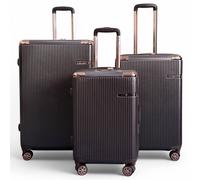 Infinity Leather Expandable Marron Hard Shell 8 Wheels Luggage Travel Cabin Suitcase In Maroon Maroon Large