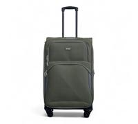 Infinity Leather Expandable Medium Suitcase 24" Lightweight Soft Shell Luggage 4 Wheels Spinner 3-Digit Combination Lock Luggage for 15 to 20kg
