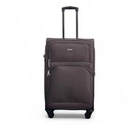 Infinity Leather Expandable Medium Suitcase 24" Lightweight Soft Shell Luggage 4 Wheels Spinner 3-Digit Combination Lock Luggage for 15 to 20kg