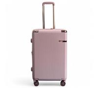 Infinity Leather Expandable Rose Gold Suitcase Medium 24-Inch Hard Shell Lightweight Durable Trolley Travel Carry-On Luggage with Double Spinner Wheels TSA Lock (M(67cm 81L))