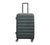 Infinity Leather Expandable Suitcase Trolley Carry On Hand Cabin Luggage Hard Shell ABS Travel Bag Lightweight Robust with TSA Lock (Khaki, M(67cm 86L))