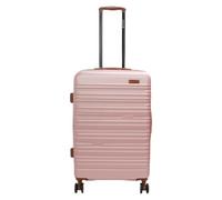 Infinity Leather Expandable Suitcase Trolley Carry On Hand Cabin Luggage Hard Shell ABS Travel Bag Lightweight Robust with TSA Lock (Gold, M(67cm 86L))