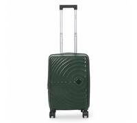 Infinity Leather Expandable Suitcase Trolley Carry On Hand Cabin Luggage Hard Shell ABS Travel Bag Lightweight with TSA Lock (Green, S(55cm 45L))