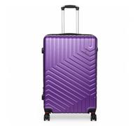 Infinity Leather Expandable Suitcase Trolley Carry On Hand Cabin Luggage Hard Shell ABS Travel Bag Lightweight with TSA Lock (Purple, L(76cm 102L))