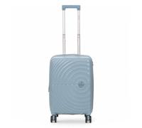Infinity Leather Expandable Suitcase Trolley Carry On Hand Cabin Luggage Hard Shell ABS Travel Bag Lightweight with TSA Lock (Sky Blue, S(55cm 45L))