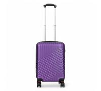 Infinity Leather Expandable Suitcase Trolley Carry On Hand Cabin Luggage Hard Shell ABS Travel Bag Lightweight with TSA Lock (Purple, S(55cm 45L))