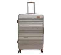 Infinity Leather Expandable Suitcase Trolley Carry On Hand Cabin Luggage Hard Shell ABS Travel Bag Lightweight Robust with TSA Lock (Champagne, L(75cm 124L))