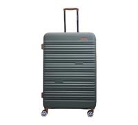 Infinity Leather Expandable Suitcase Trolley Carry On Hand Cabin Luggage Hard Shell ABS Travel Bag Lightweight Robust with TSA Lock (Khaki, L(75cm 124L))