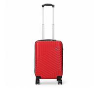 Infinity Leather Expandable Suitcase Trolley Carry On Hand Cabin Luggage Hard Shell ABS Travel Bag Lightweight with TSA Lock (Red, S(55cm 45L))