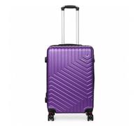 Infinity Leather Expandable Suitcase Trolley Carry On Hand Cabin Luggage Hard Shell ABS Travel Bag Lightweight with TSA Lock (Purple, M(66cm 74L))